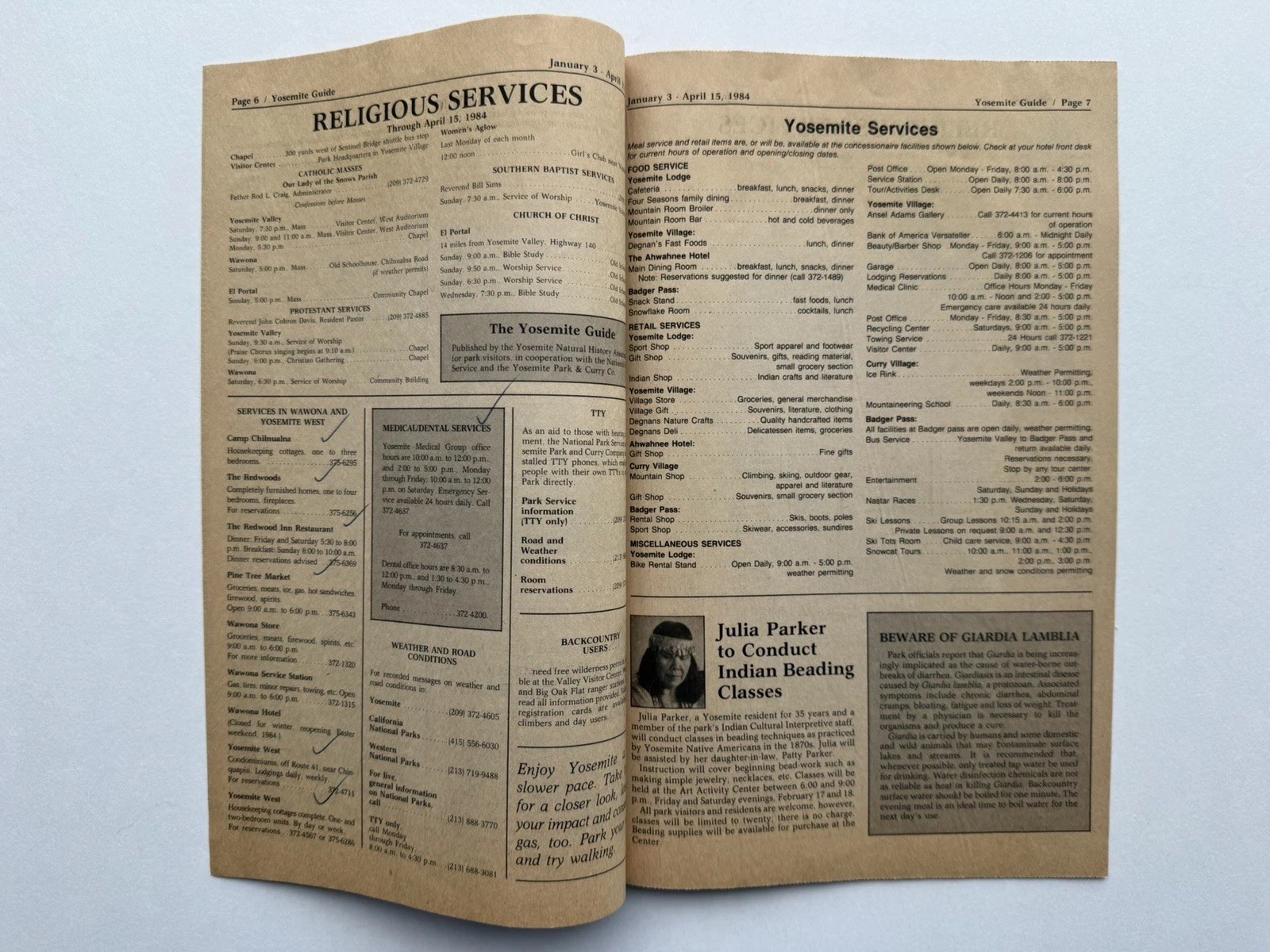 1984 Yosemite Guide Yosemite National Park Visitor Newspaper CA Map