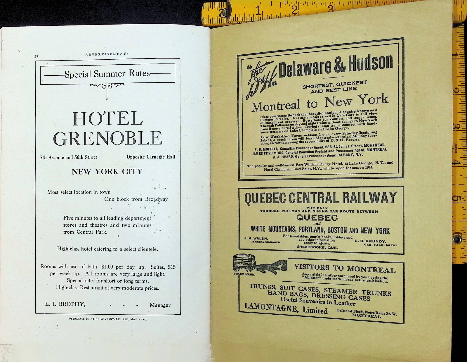 1914 Montreal – Travel and Tourist guide – Vintage