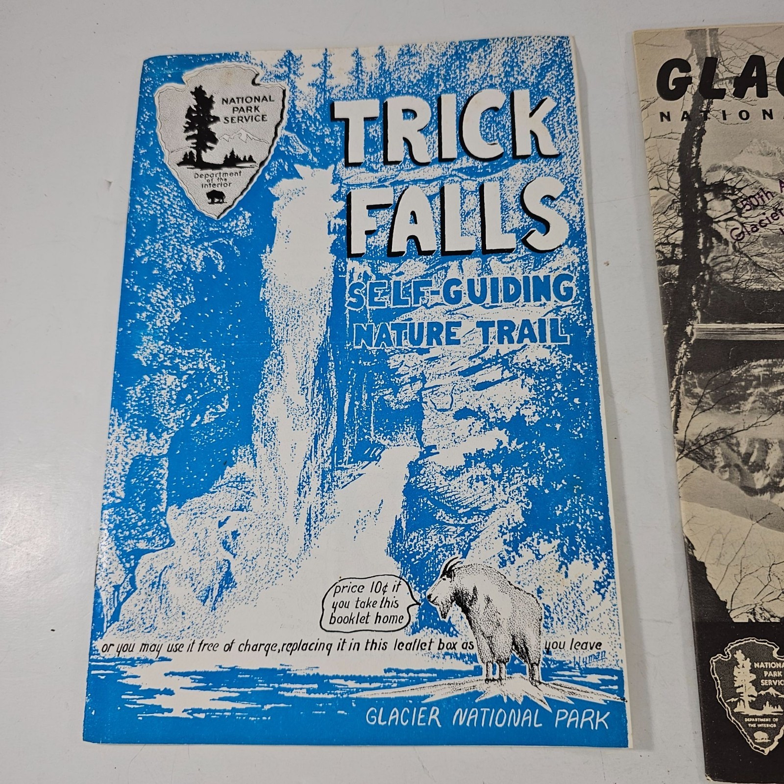 Glacier National Park Ephemera Lot: 2 Vintage Brochures& 1960 Automobile Permit
