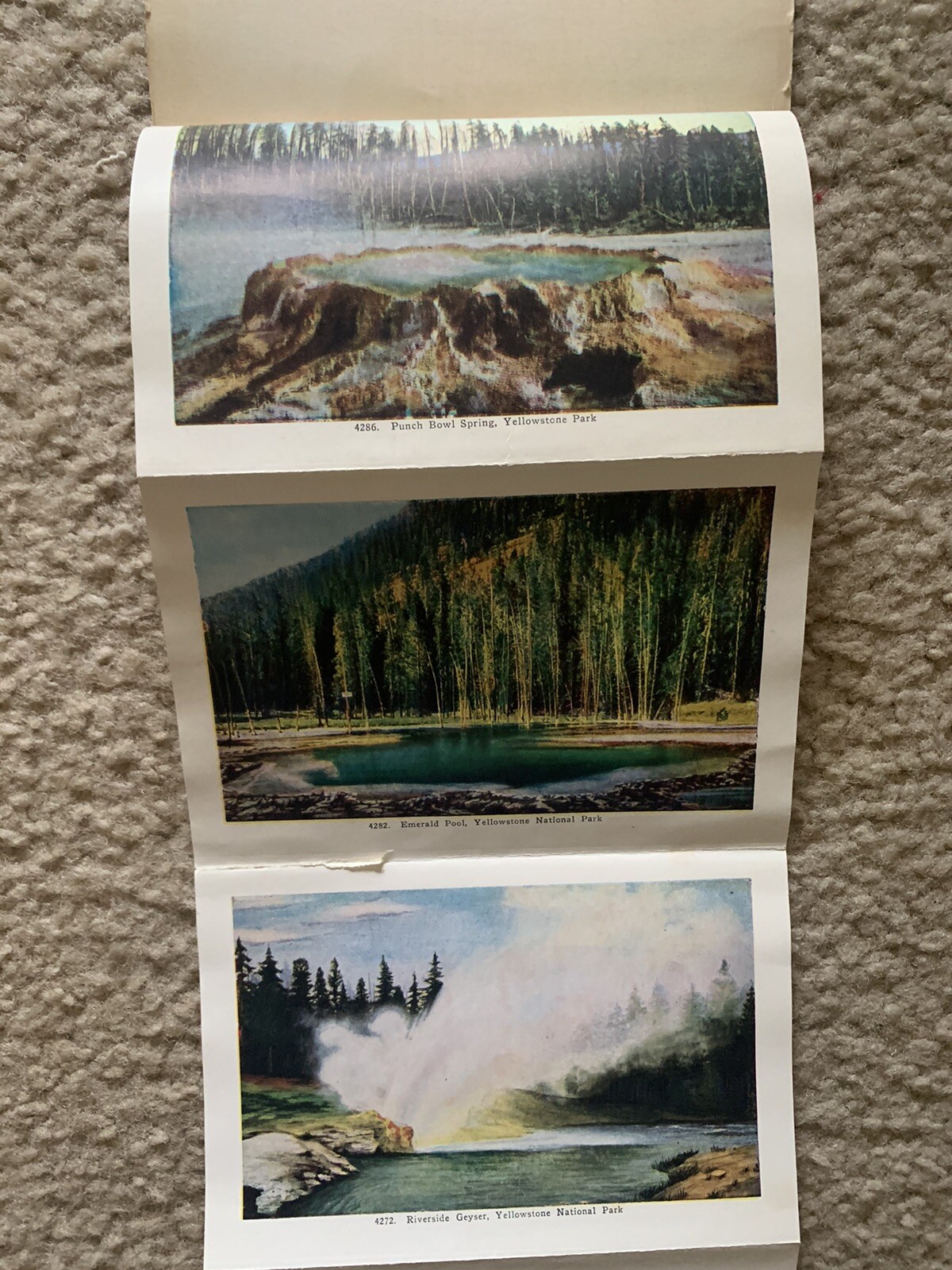 1920s 1927 GEYSERLAND YELLOWSTONE NATIONAL PARK souvenir Pack Picture Cards Vtg