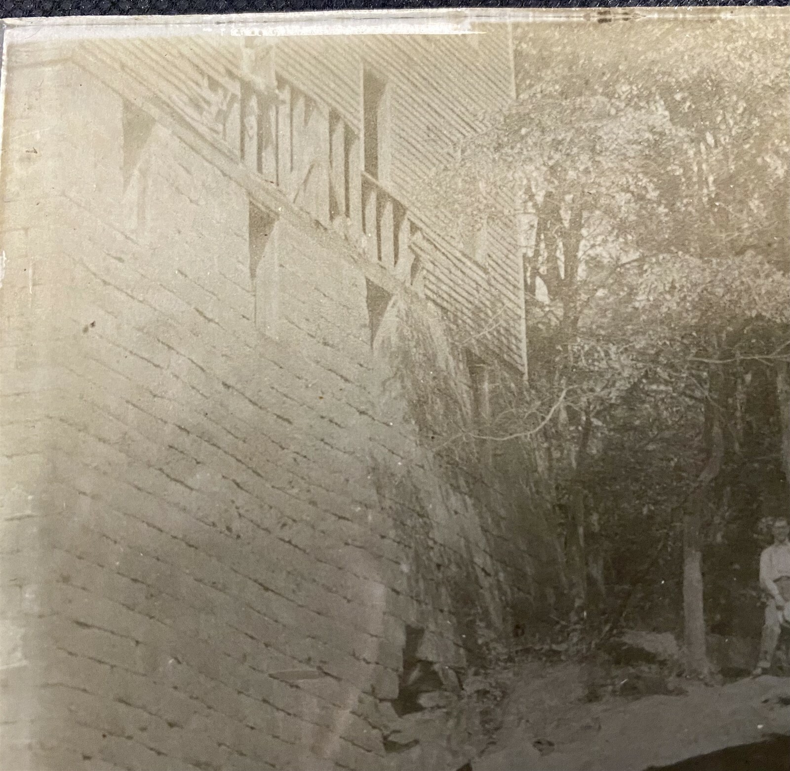 RARE Photo on Glass of Mill Creek Park’s (Youngtown Ohio) Lanterman’s Mill (OH)