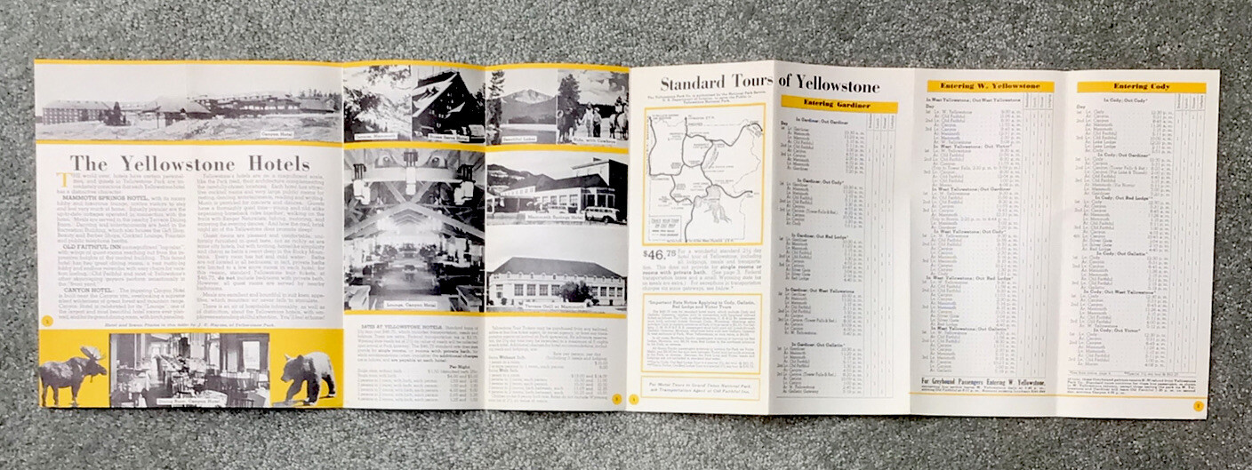 1951 Yellowstone National Park Folder Brochure