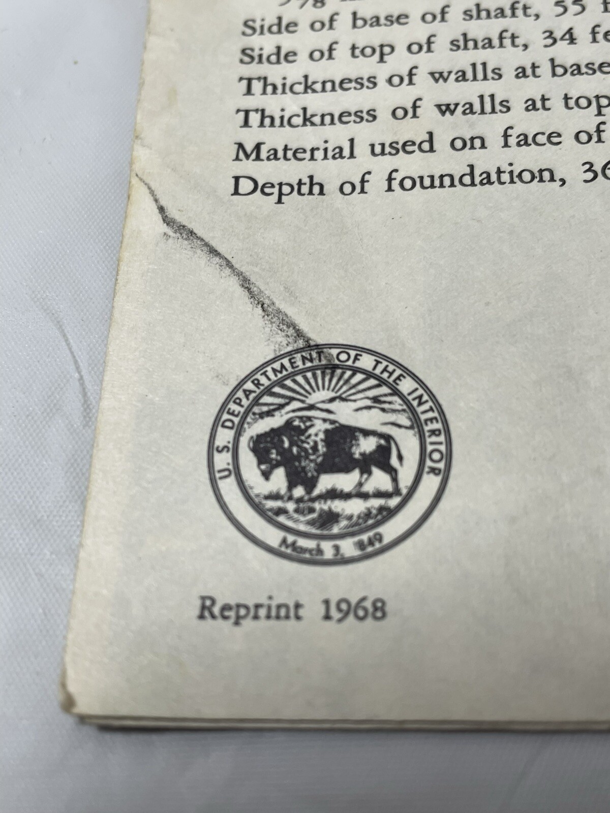 1968 Washington Monument brochure History Dept of Interior Nat’l Park Service