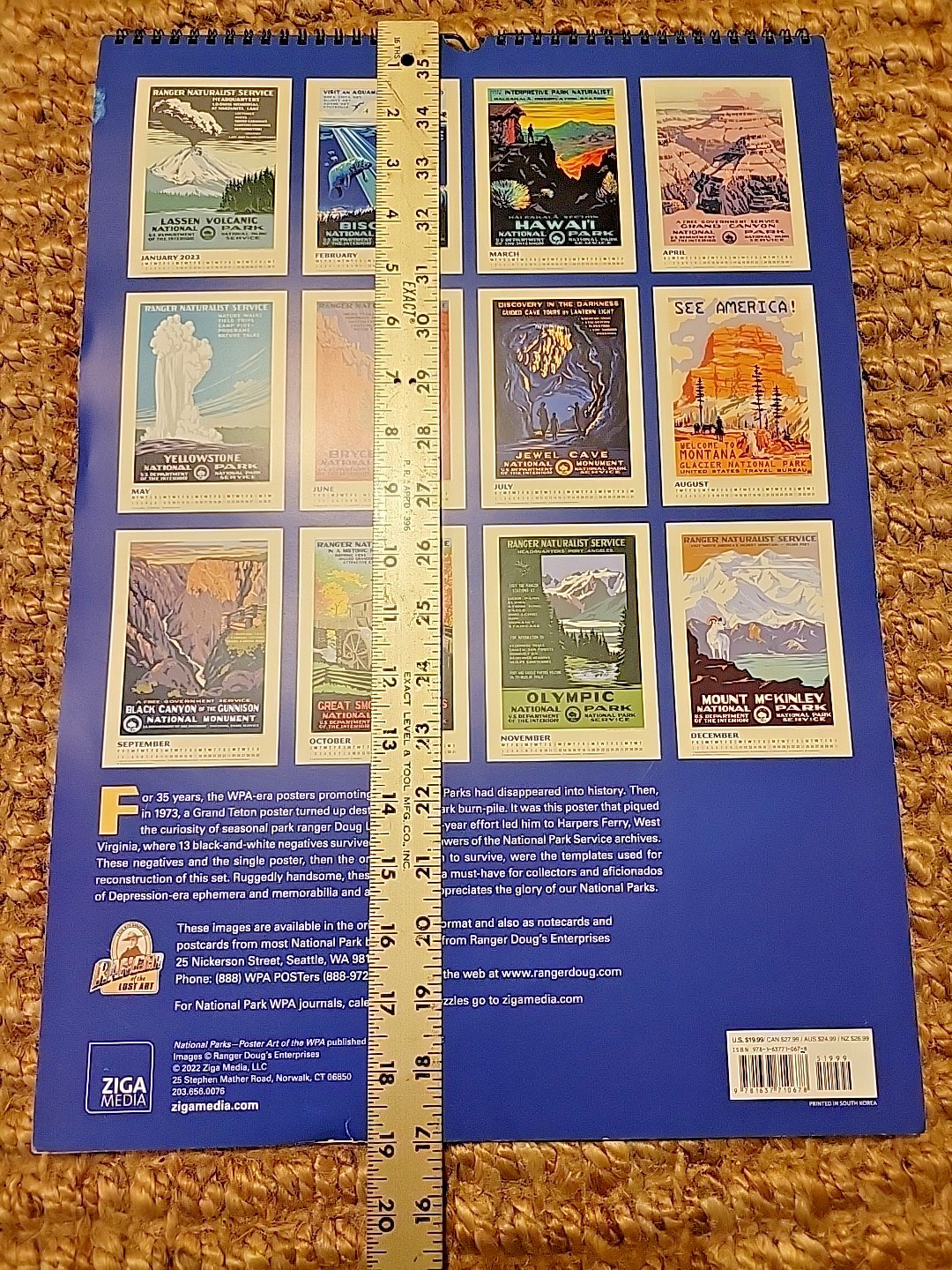 2023 NATIONAL PARKS POSTER ART OF THE WPA OVERSIZE WALL CALENDAR 19″x13.5″ READ