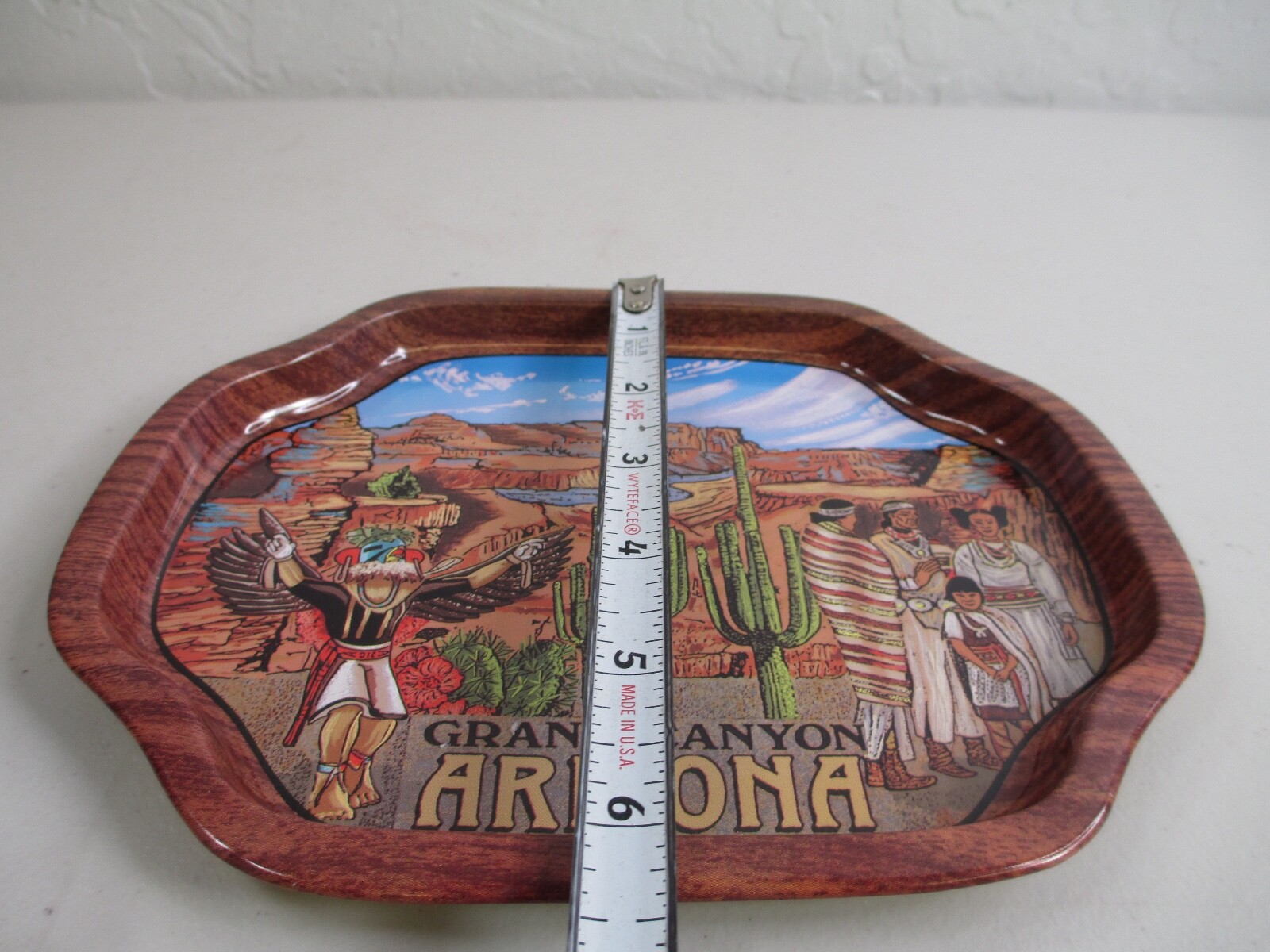 Vintage National Park Metal Tray lot of 2 Grand Canyon AZ Kachina