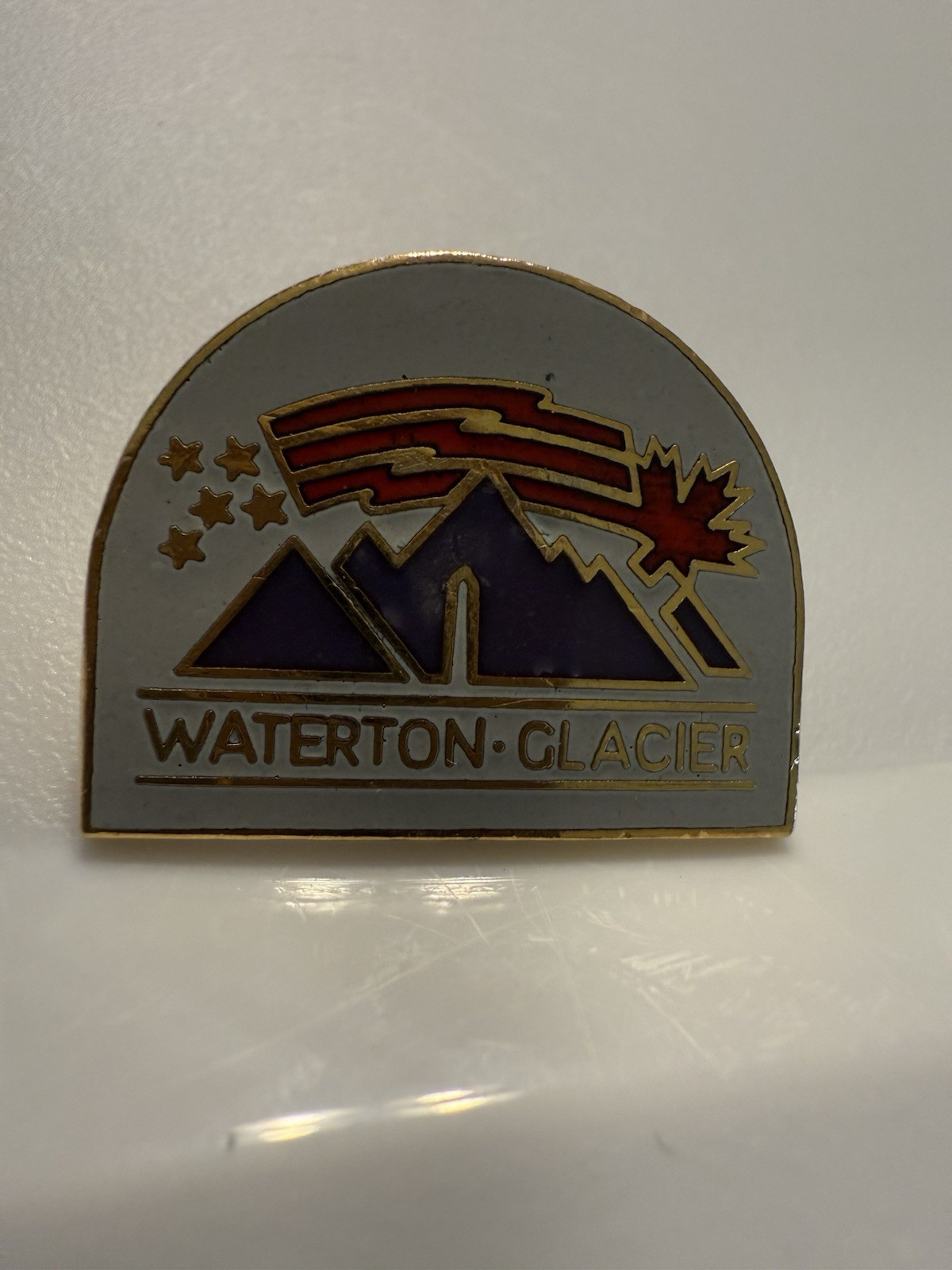 Vintage Waterton Glacier International Peace Park Canada Travel Souvenir Pin