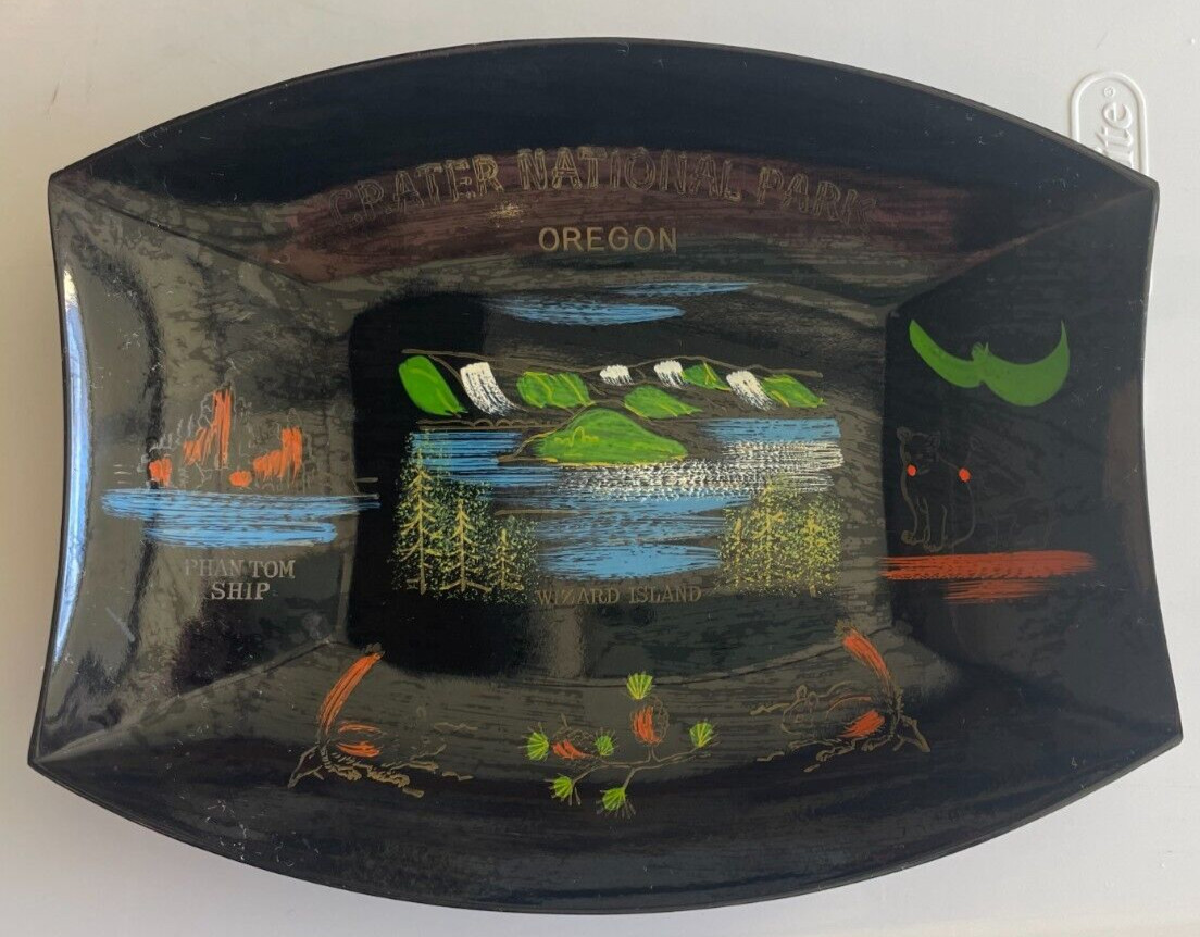 Crater National Park OREGON Tray Dish Vintage Travel Souvenir JAPAN Made SAVE10%