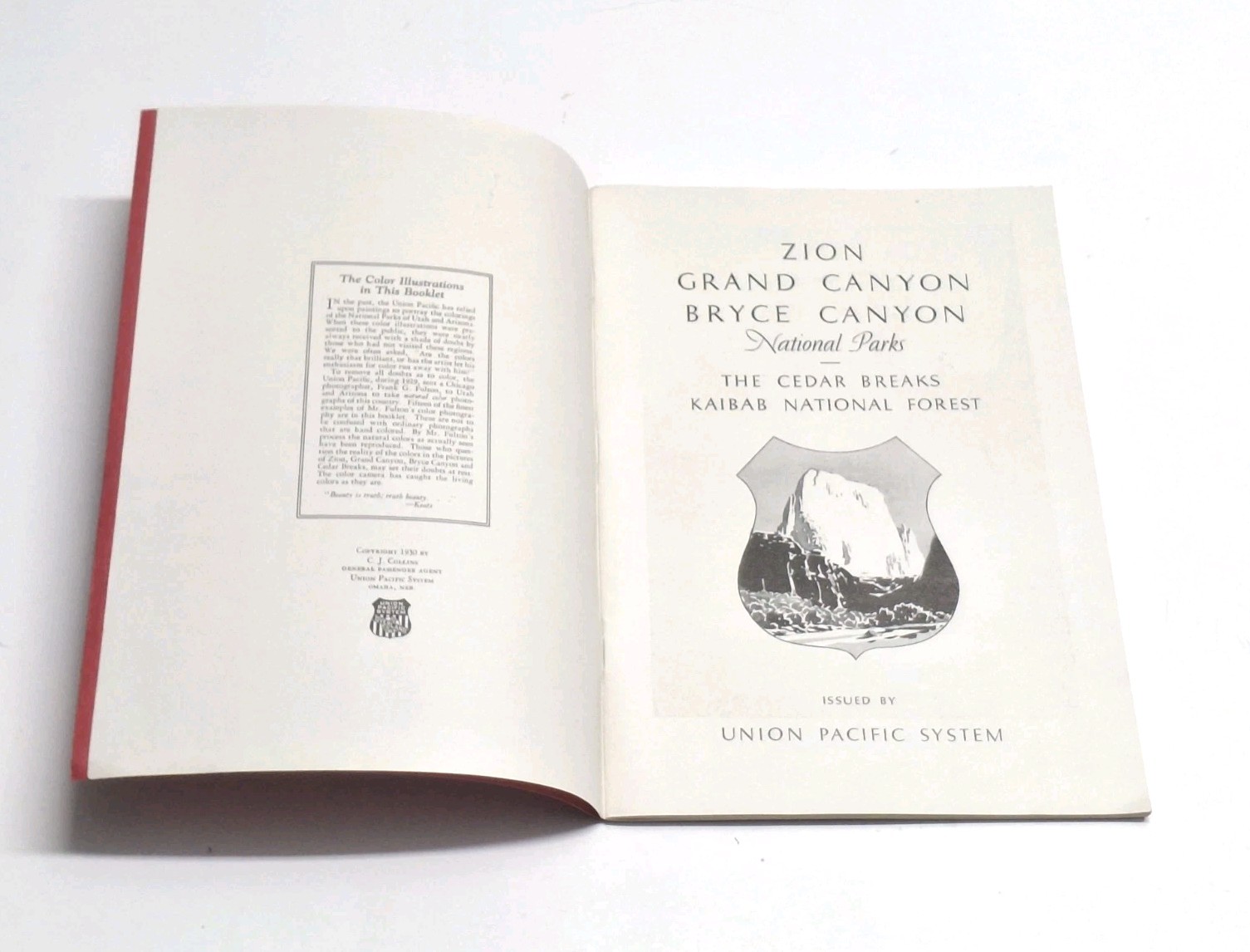 1930 Union Pacific Zion, Bryce, Grand Canyon 3 National Parks Guide Map Booklet