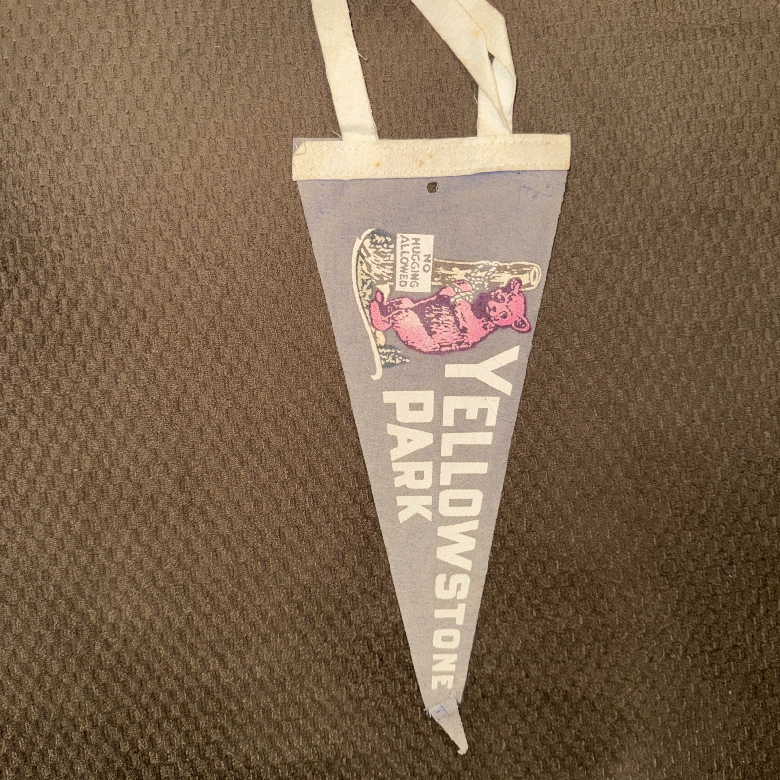 1940s 14” YellowStone National Park Pennant Vintage Souvenir Bear