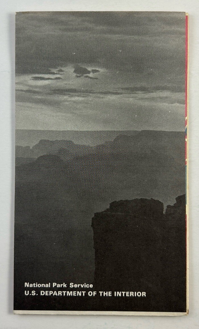 1974 South Rim Grand Canyon National Park Vintage Map Brochure AZ Foldout