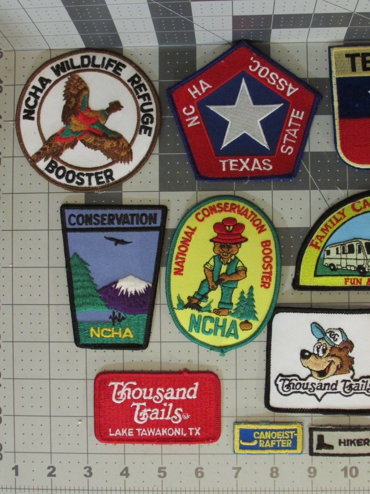 13 PATCHES NCHA Conservation Disaster Convention Texas Hiker Disaster Campers ++