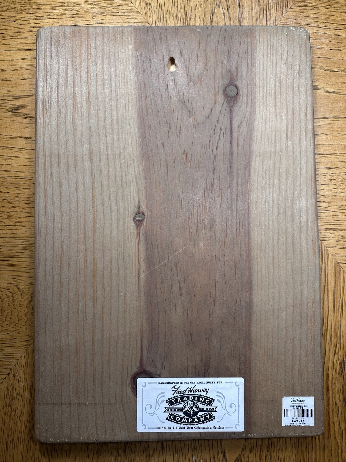 Vintage Fred Harvey Yellowstone National Park Wood Sign Grizzly Country Rustic