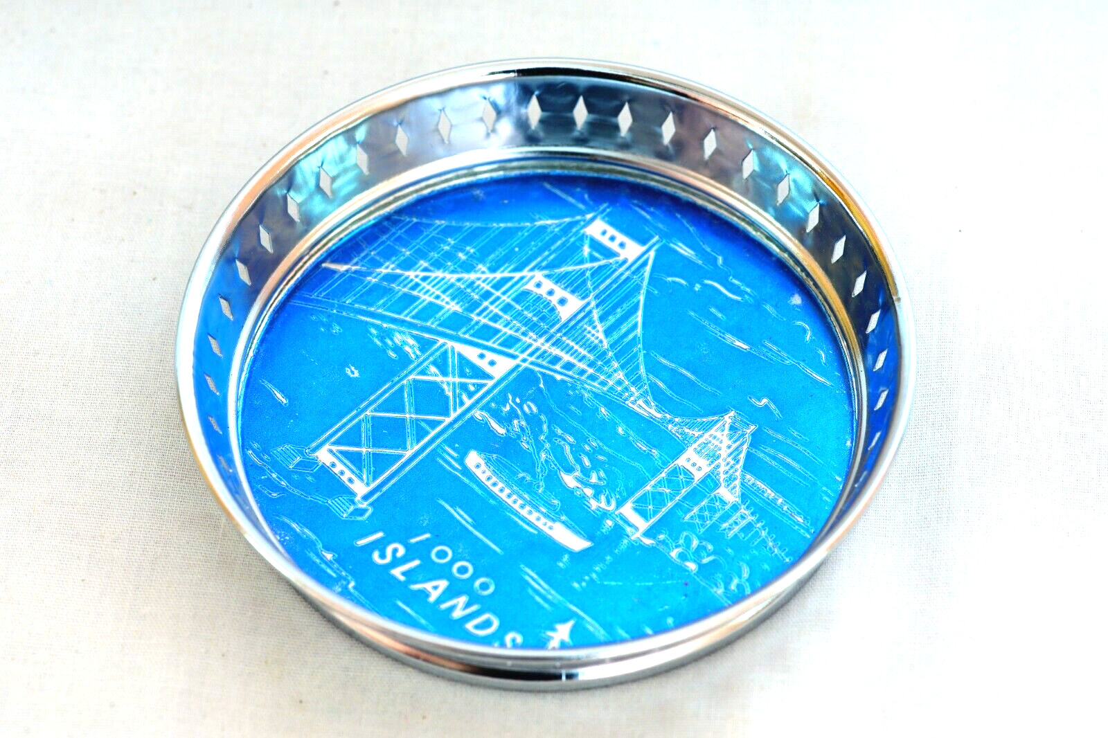 Vintage Mid-Century 1000 Islands NY Bridge Souvenir Drink Coaster Set Unused