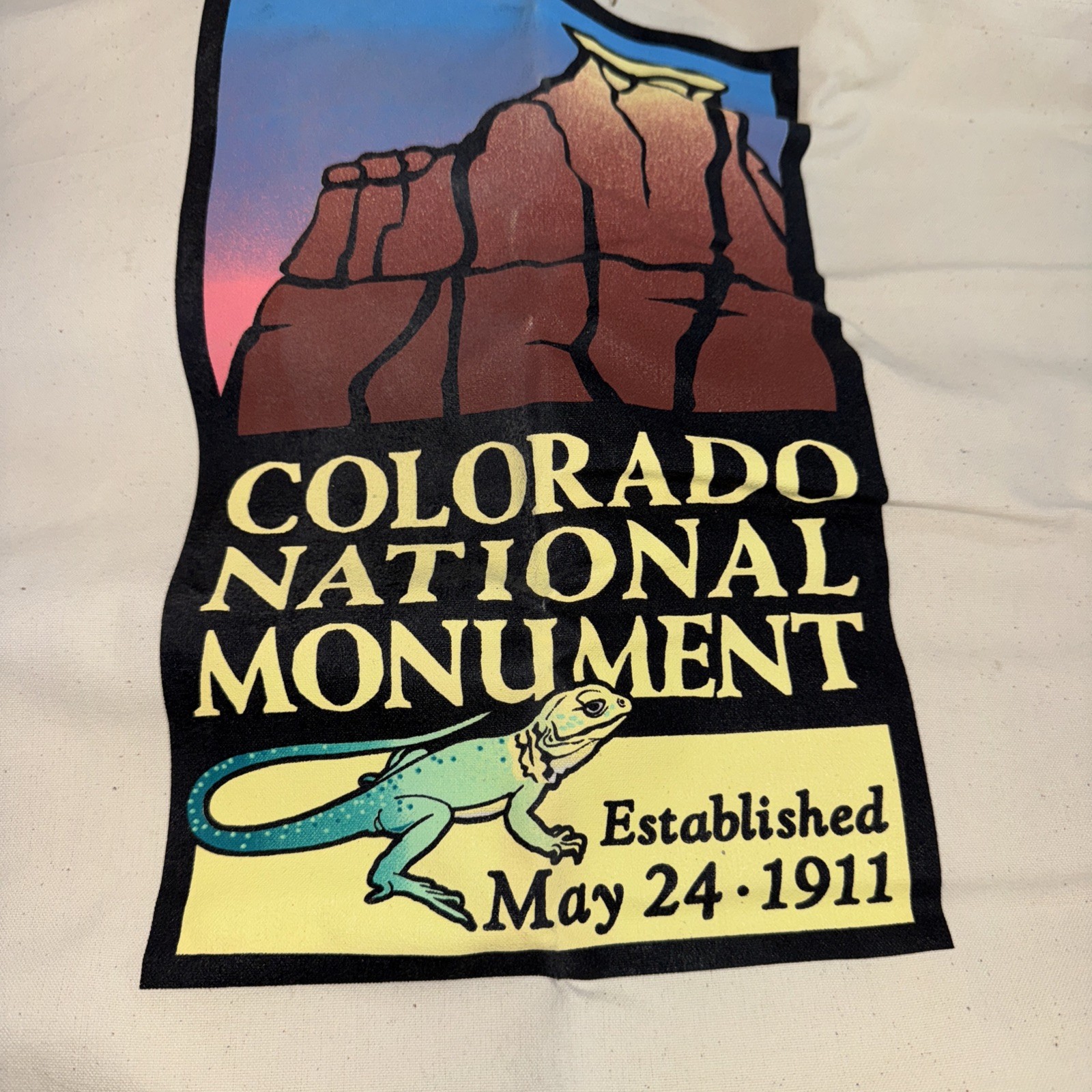 Vintage Colorado National Monument Canvas Tote Bag 1996 National Park NOS