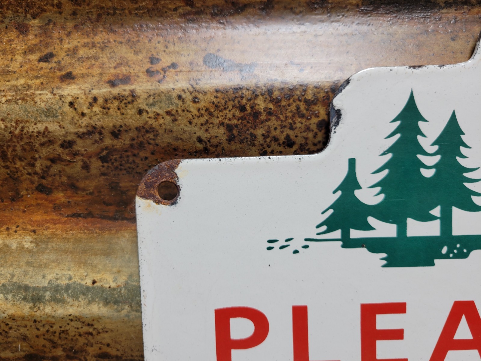 VINTAGE SMOKEY BEAR PORCELAIN SIGN OLD ’56 US FOREST SERVICE NATIONAL PARK FIRE