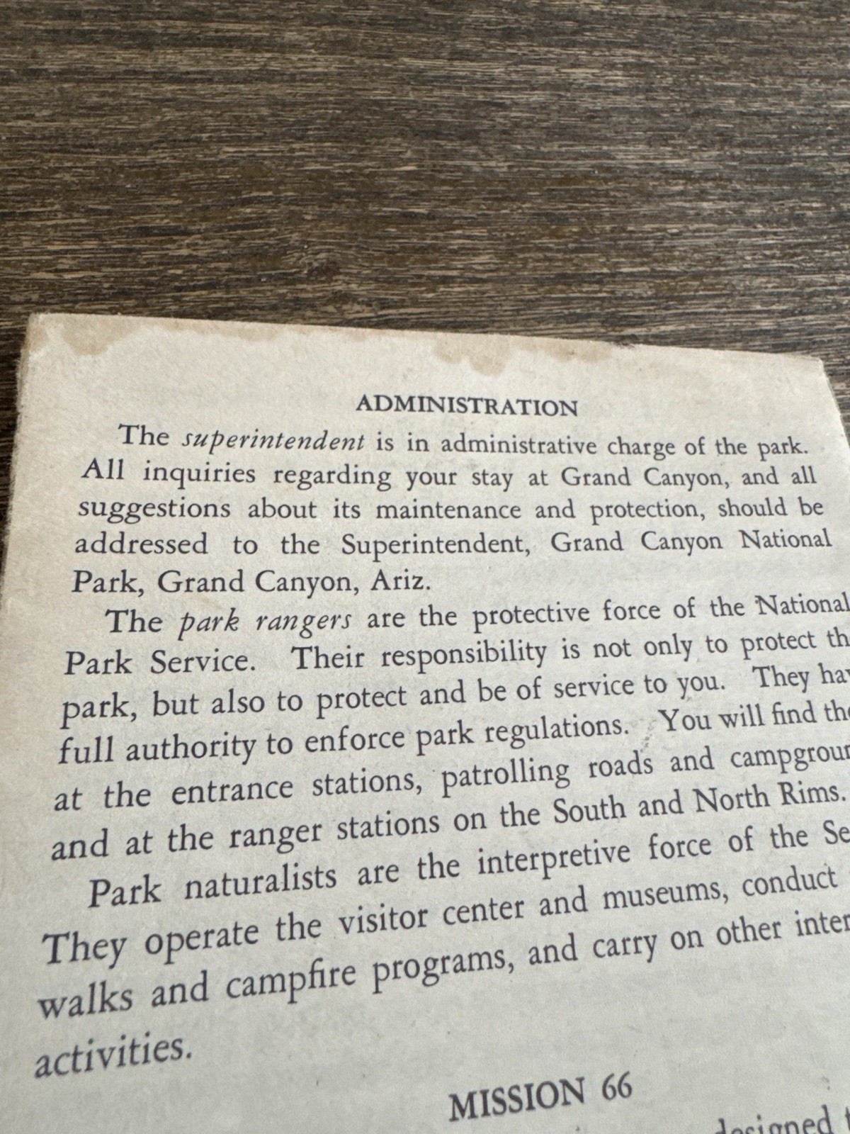 Vintage 1961 Grand Canyon National Park Brochure Pamphlet Mission 66 Arizona