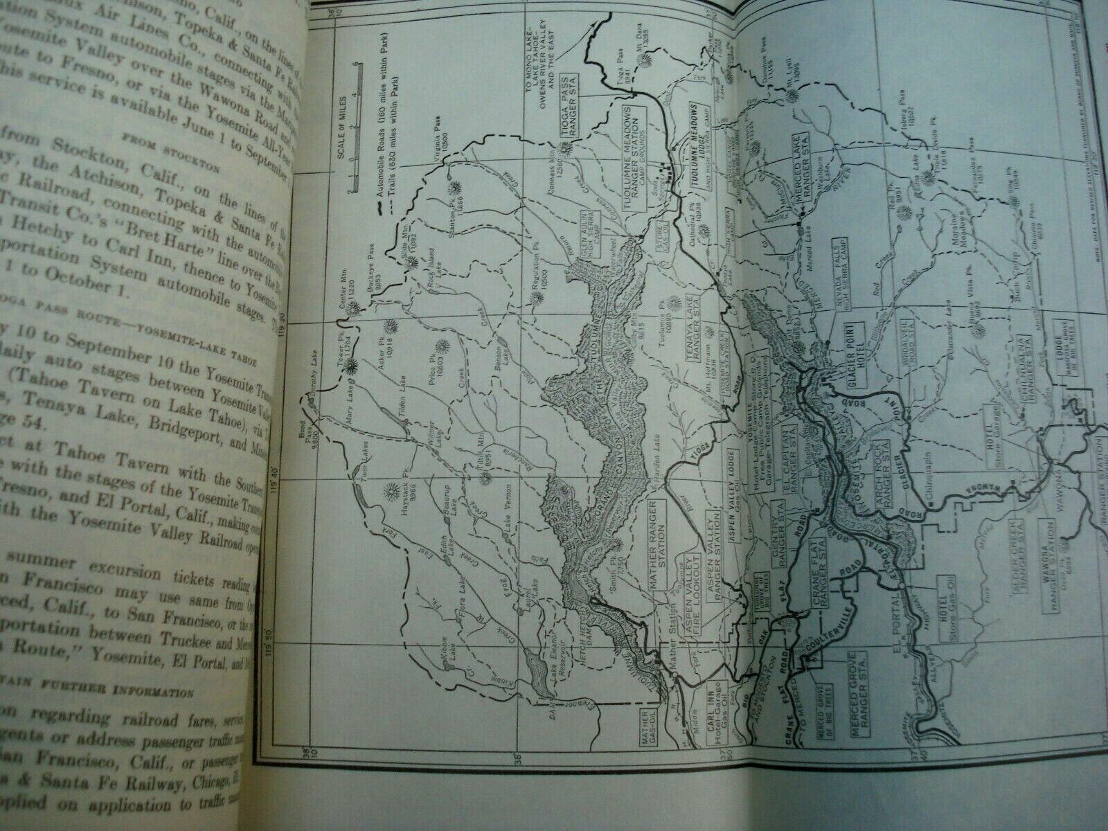 YOSEMITE National Park 1932 Circular 2 Fold-out MAPS Booklet Brochure 82 Pages