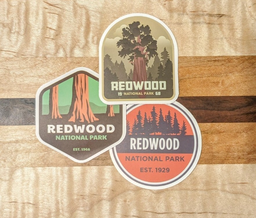 A Set of Three (3) Redwood National Park Sticker Decal 3″