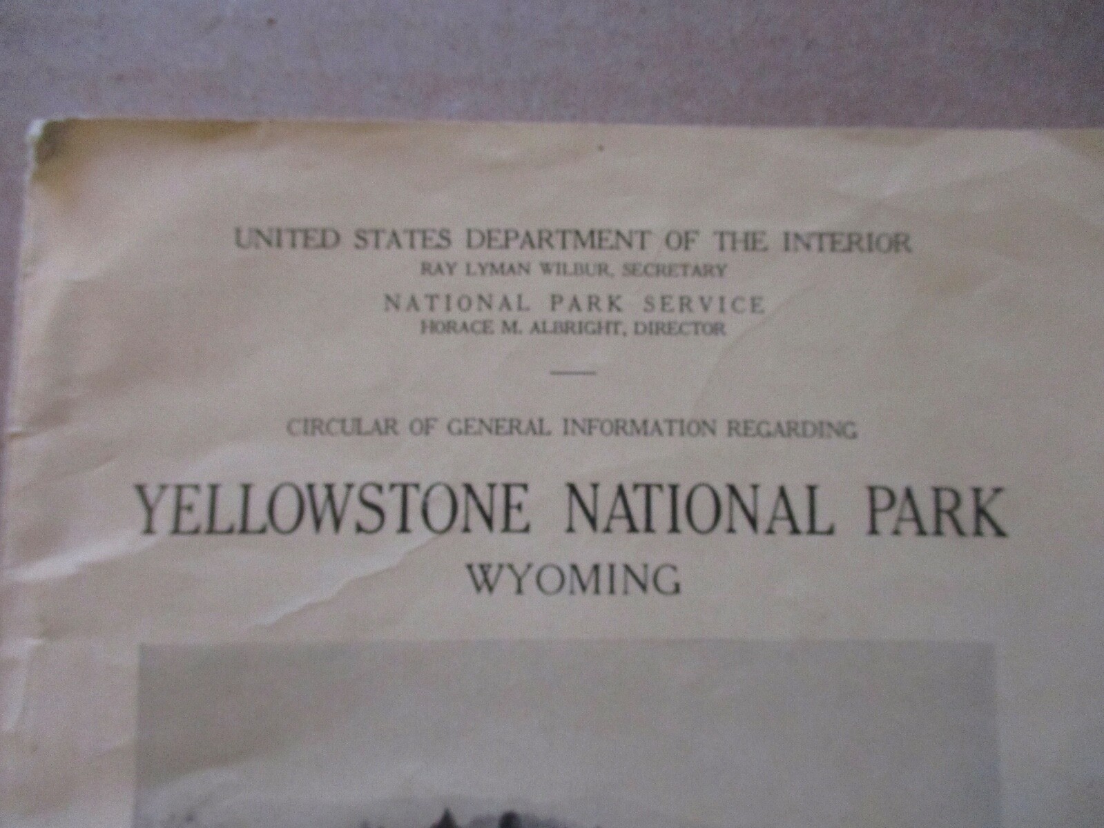 1931 Yellowstone National Park Wyoming Park Service Season Booklet