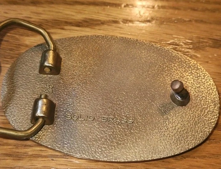 Enamel Smokey Bear Forest Fires Solid Brass Vintage Belt Buckle