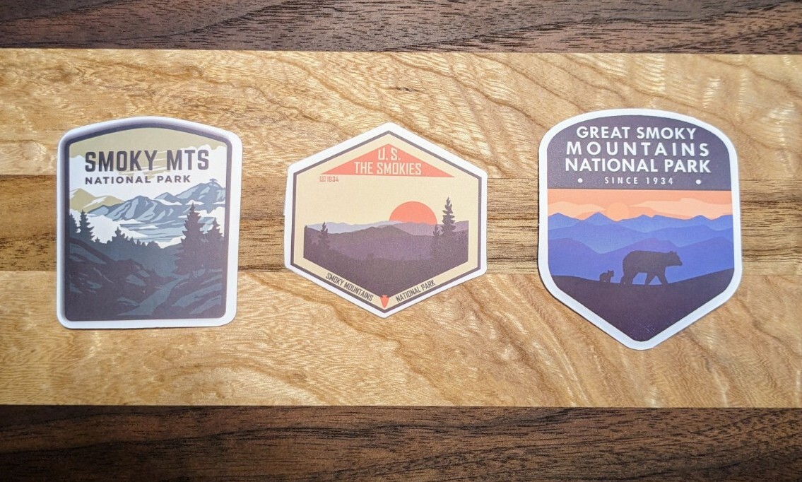 A set of Three (3) Smokey Mountains National Park Sticker Decal 3″
