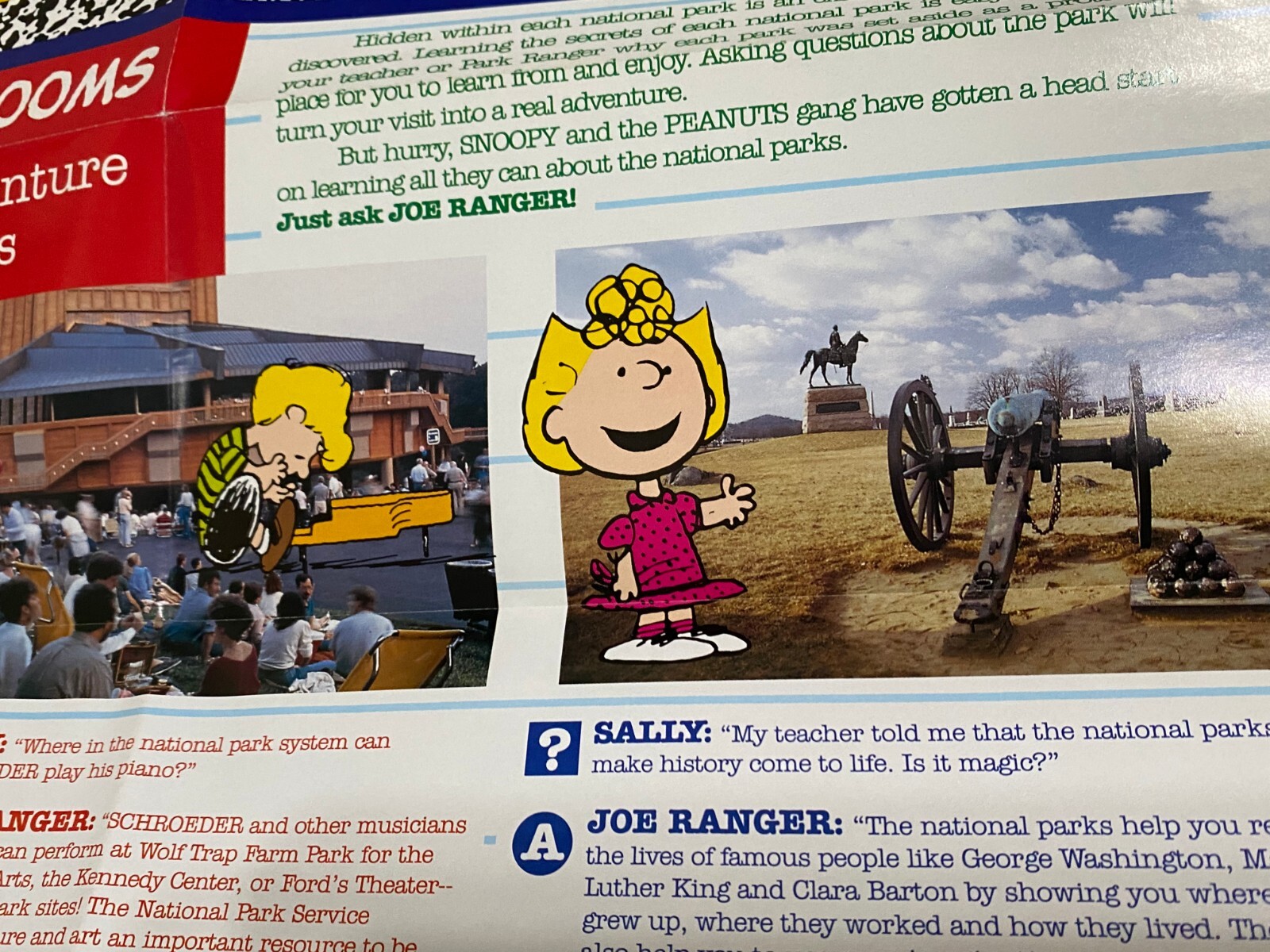 1990s National Park Foundation Snoopy Presents Parks As Classrooms Poster