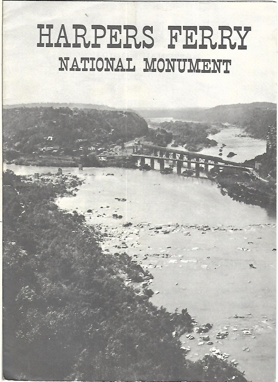 1961 Map Brochure HARPERS FERRY National Monument West Virginia Potomac River