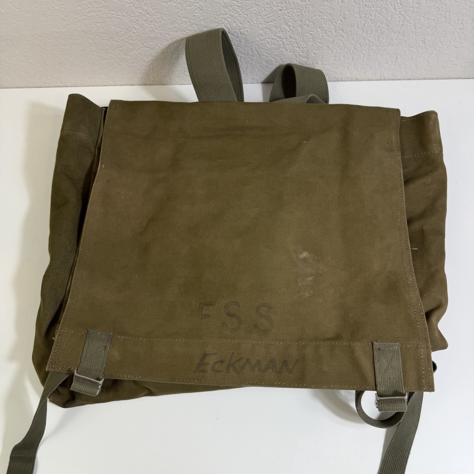Vintage FSS Heavy Duty Canvas Packsack Olive Green