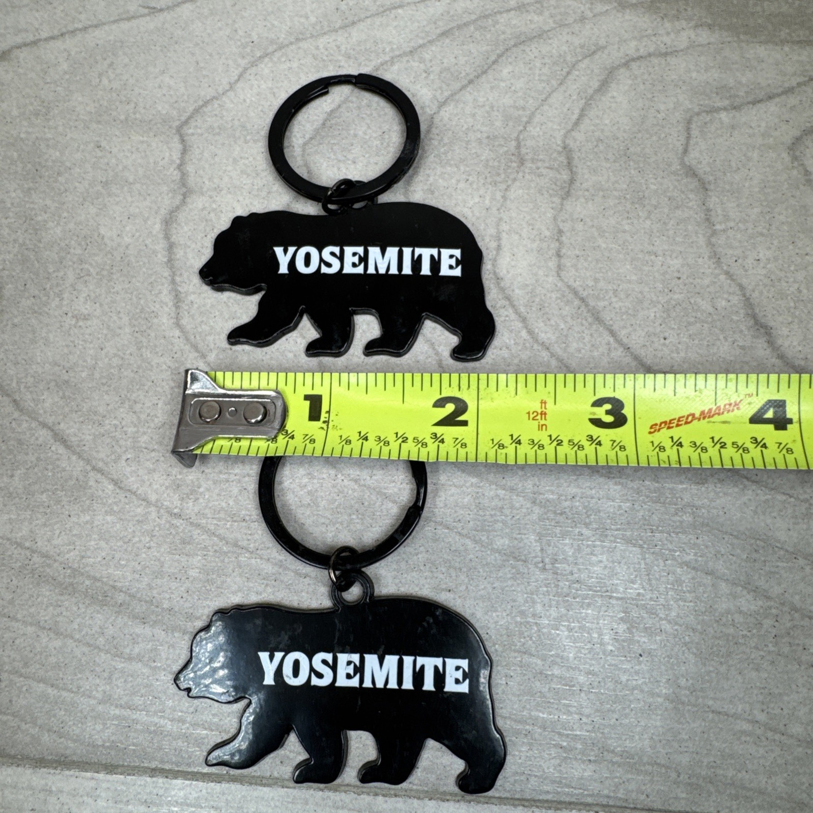 Yosemite National Park Black Bear Metal Cut Out Keychain Keyring Set Of 2 Pair