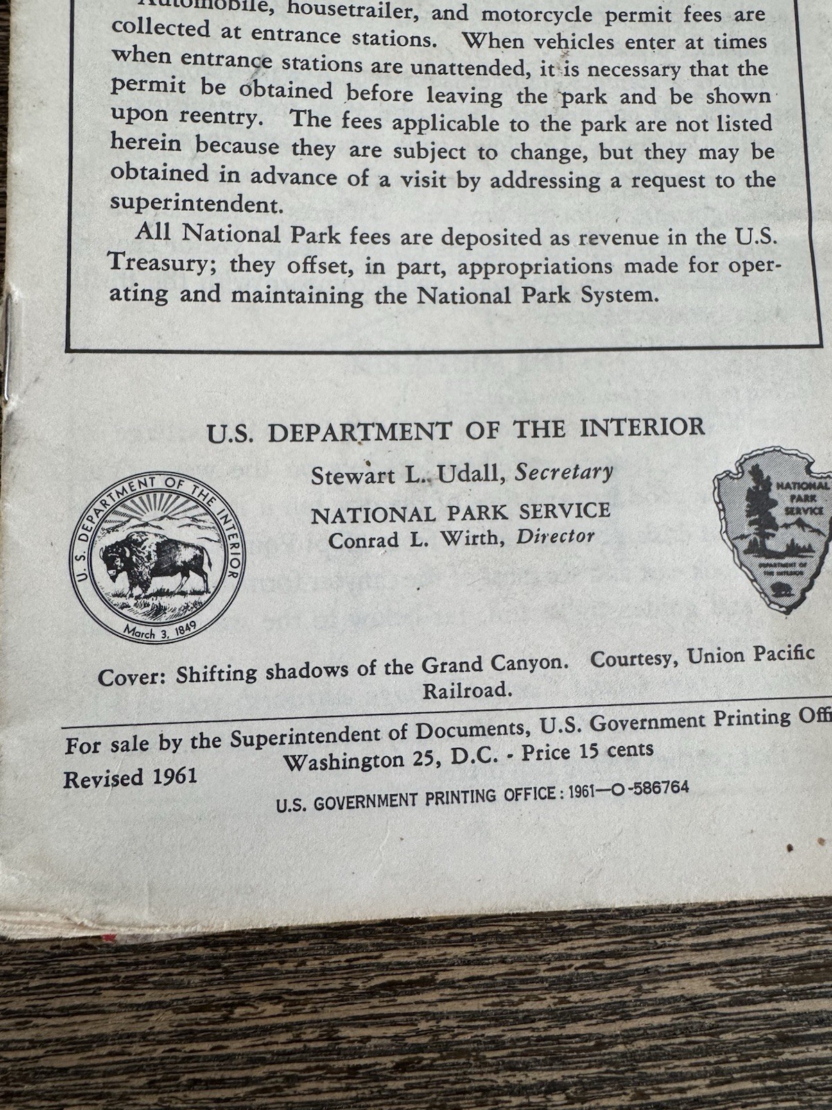 Vintage 1961 Grand Canyon National Park Brochure Pamphlet Mission 66 Arizona