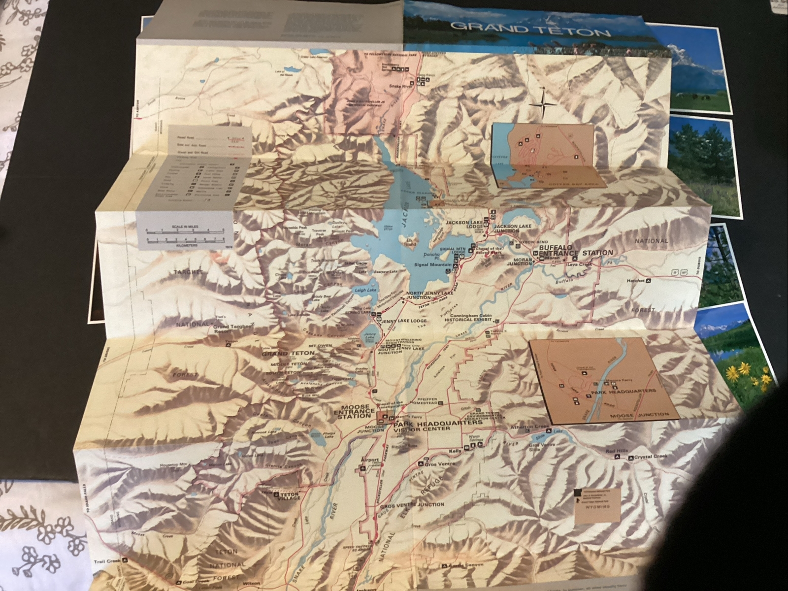 Vintage 1976 National Park Service Grand Tetons Tourist Brochure 1984 Post Cards