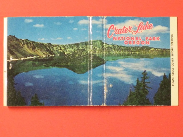 Crater Lake National Park 2″ Matchbook Cover – Crater Lake, Oregon / Excellent!