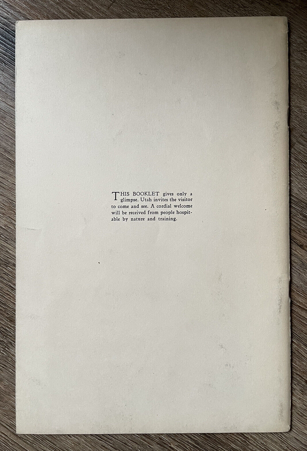 Antique 1930 Utah Salt Lake City Travel Guide Book M