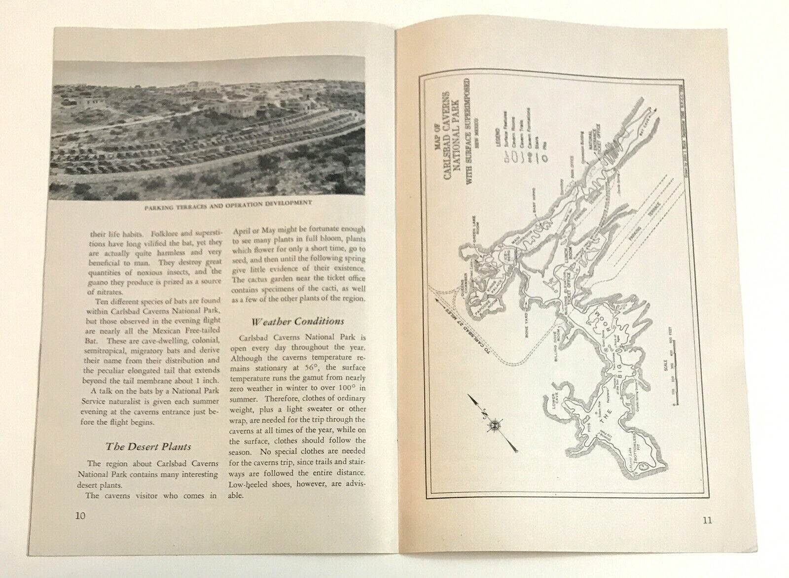1949 Carlsbad Caverns National Park New Mexico Parks Service Brochure Map
