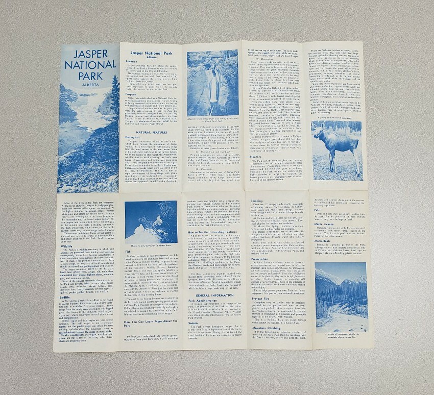 1967 Jasper National Park Vintage Brochure – Alberta Canada
