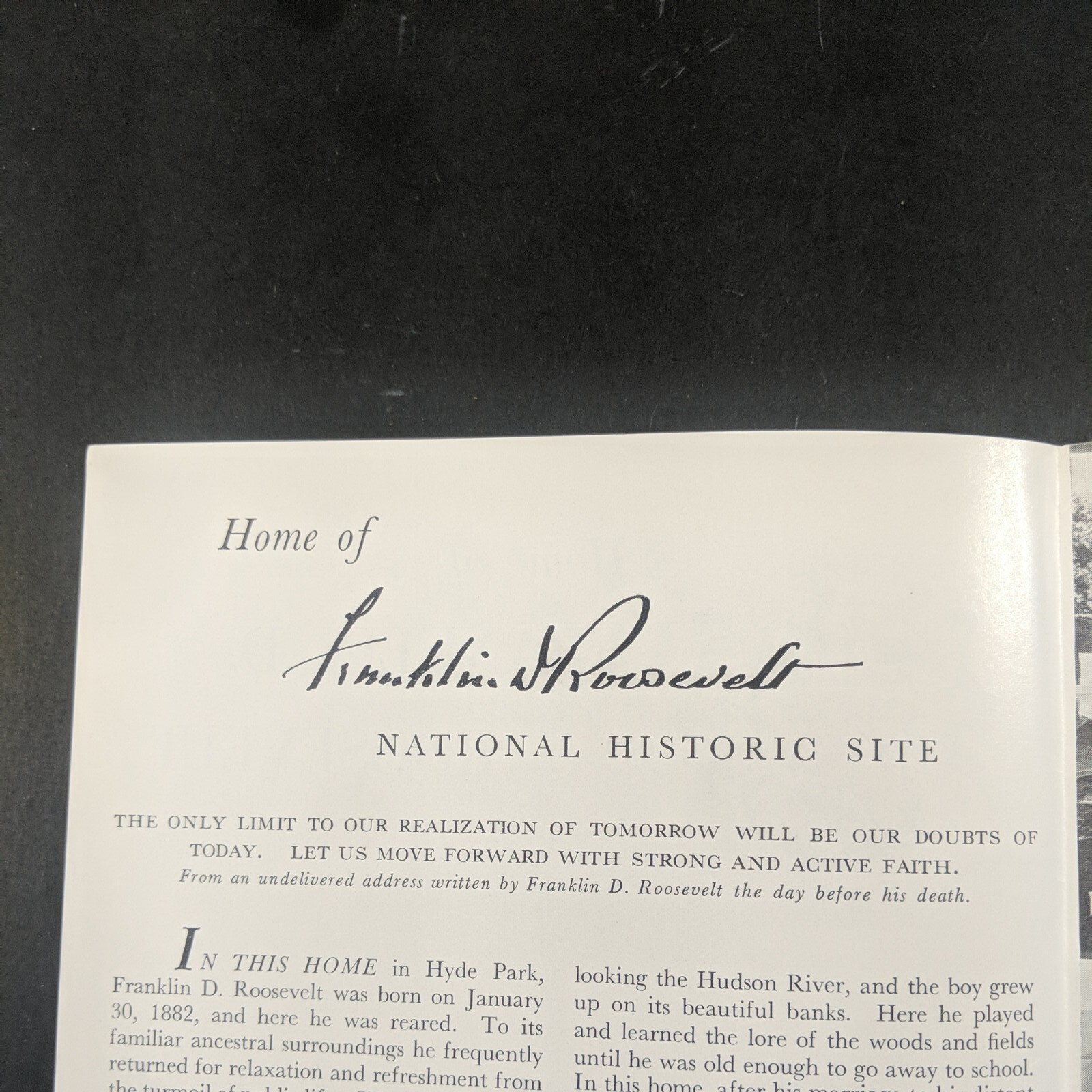 Vtg 1957 Home of Franklin D. Roosevelt National Historic Site Park Brochure FDR