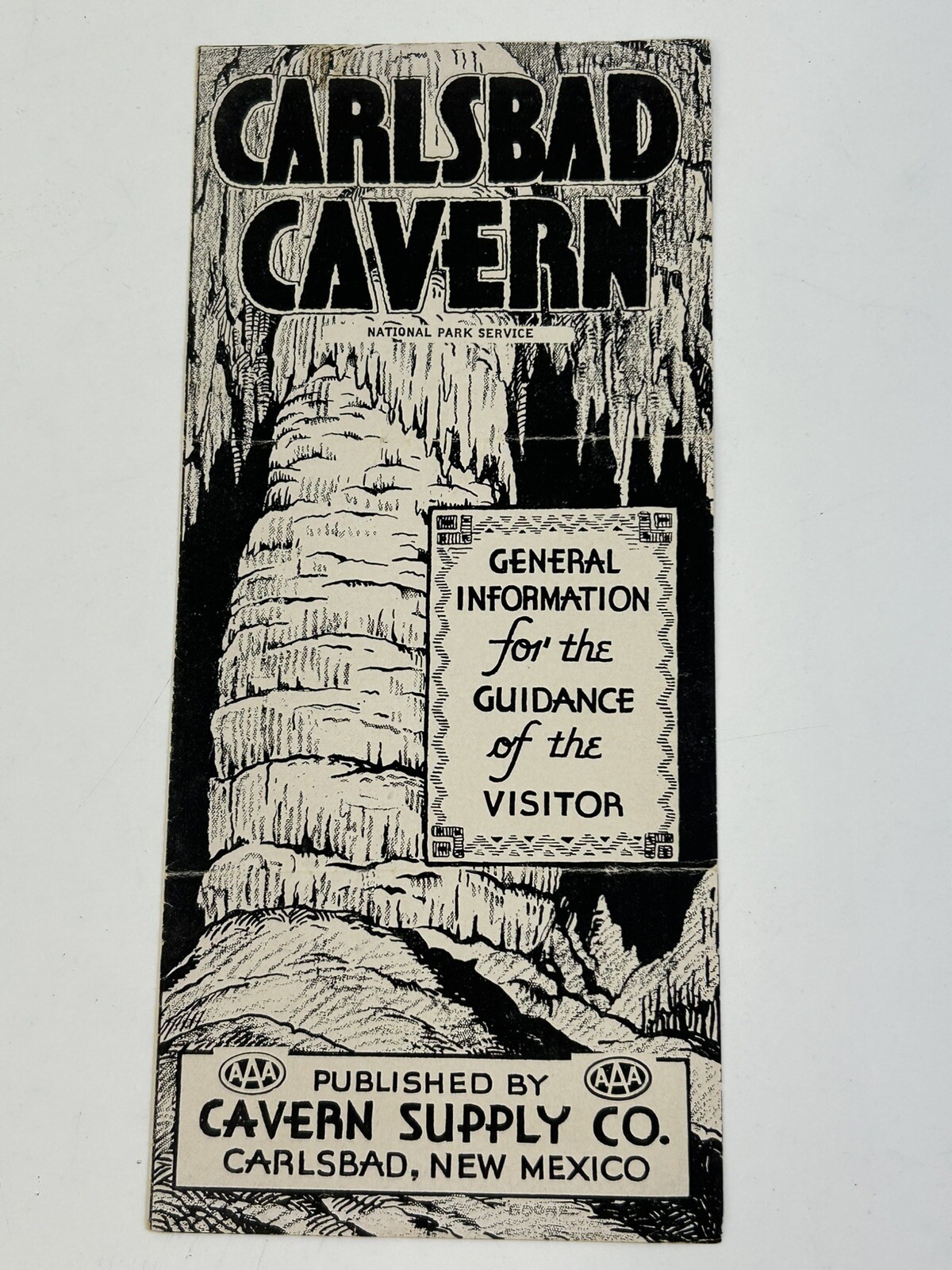 Carlsbad Caverns of New Mexico Guide Booklet AAA Cavern Supply Co 1940s Vintage