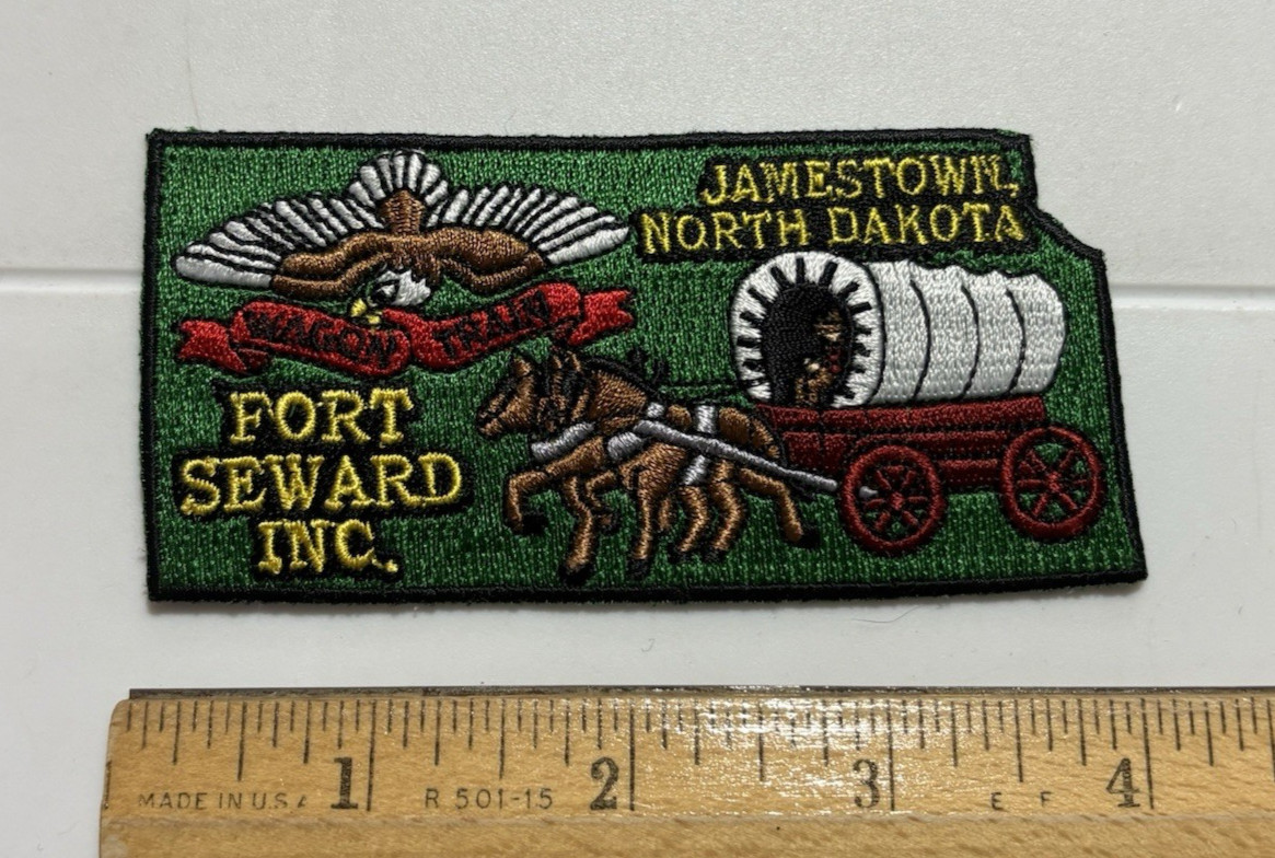 Jamestown North Dakota Fort Seward Wagon Train 4″ long Embroidered Patch Badge