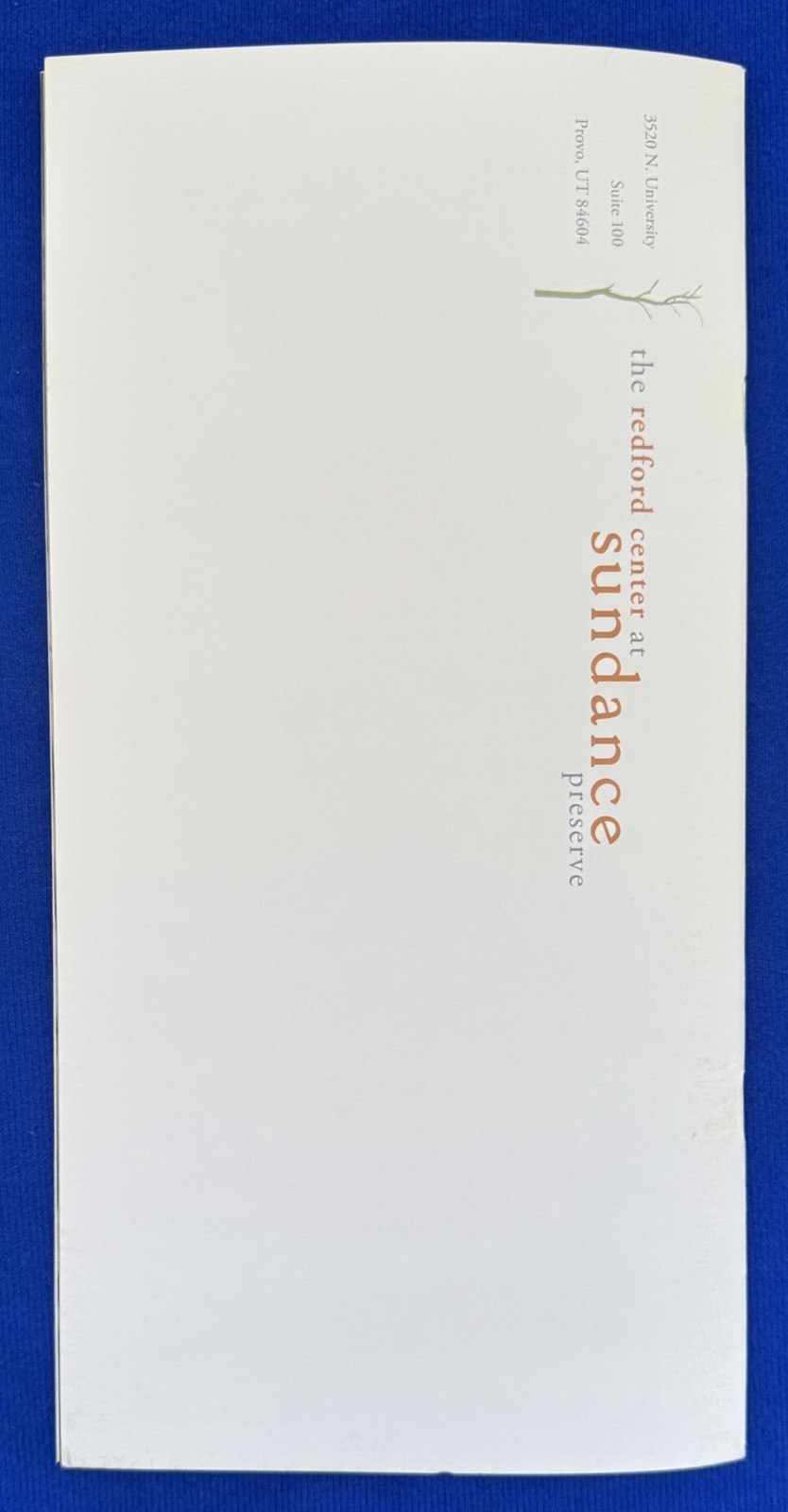 2008/2009 Redford Center Sundance Program Brochure-Robert (Bob) & James Redford