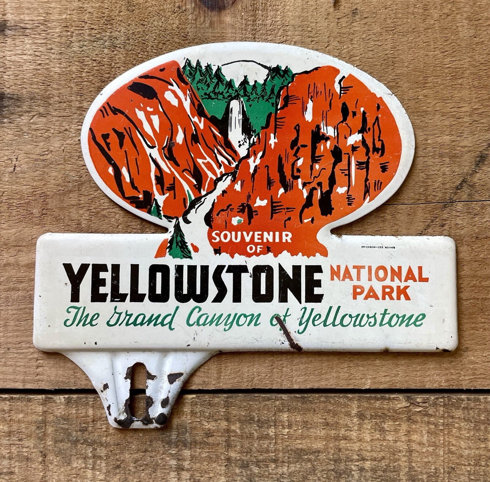 Vintage Original Yellowstone Grand Canyon National Park Plate Topper Maker Mark
