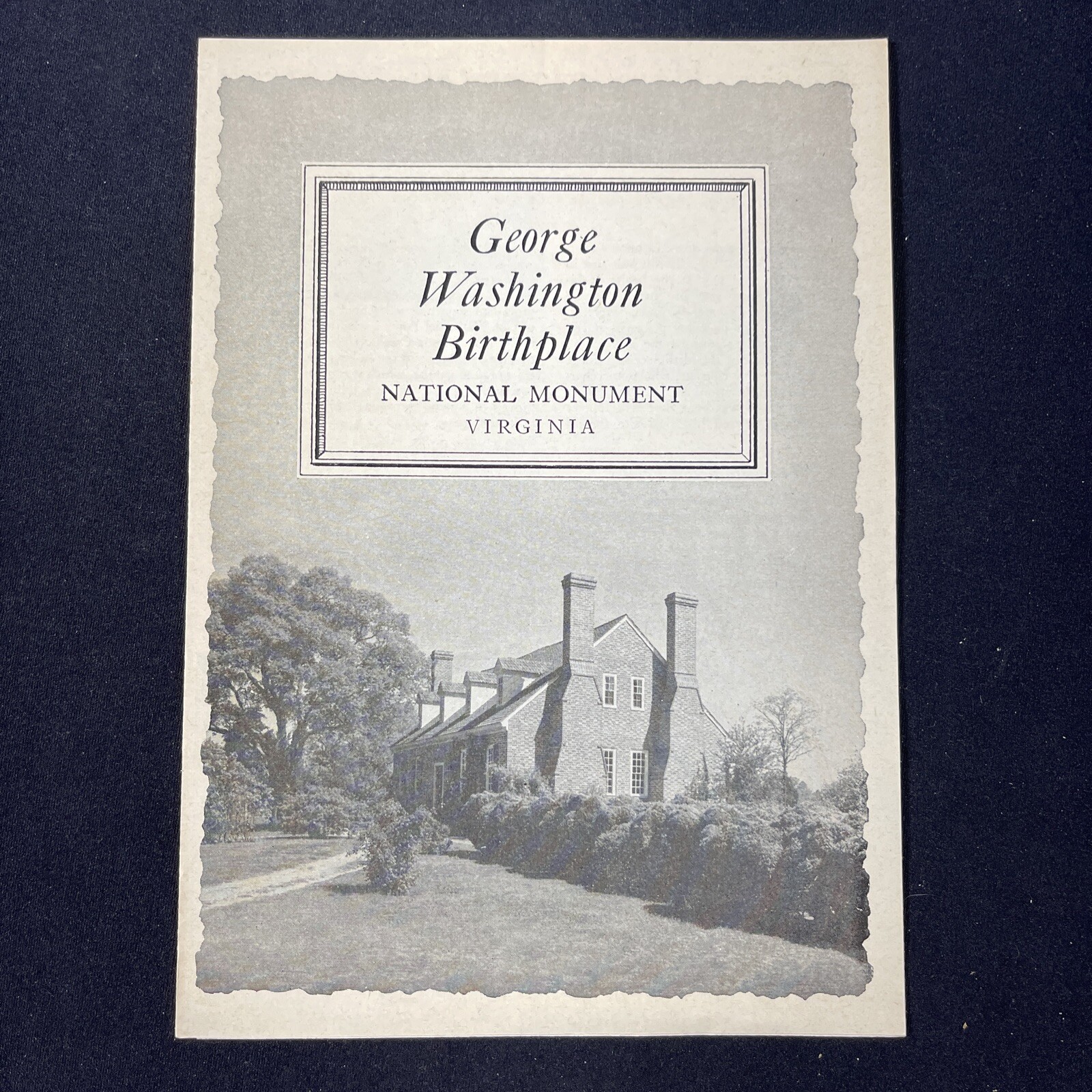 Vtg 1957 George Washington Birthplace National Monument Brochure Pamphlet VA