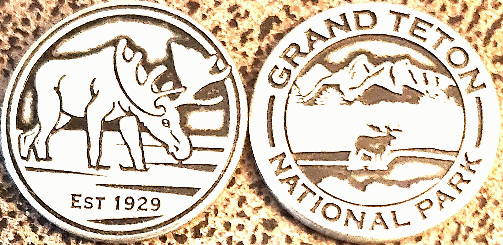 OLD DESIGN – GRAND TETON NATIONAL PARK – MOOSE TOKEN – WYOMING