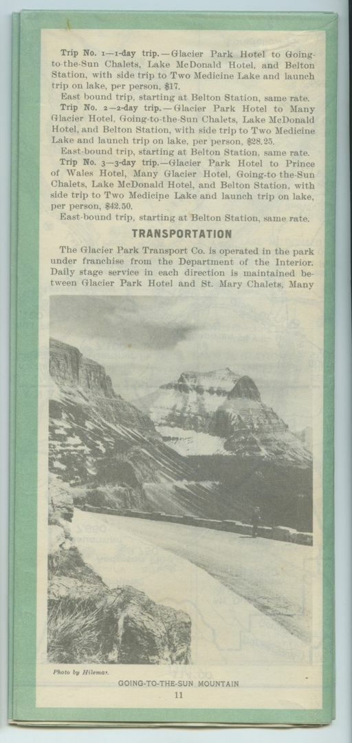 1938 Motorists Guide Waterton, Glacier National Park & International Peace Park,