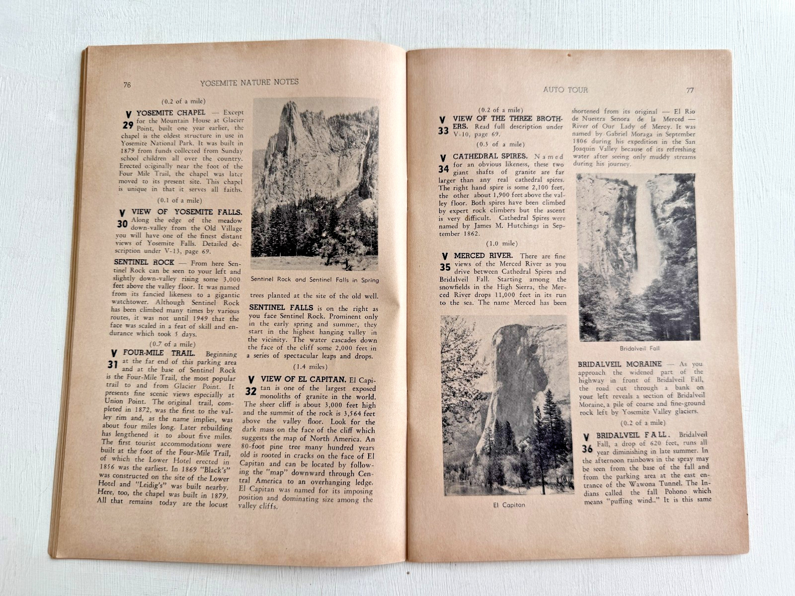 1956 Self Guided Auto Tour Book of Yosemite National Park