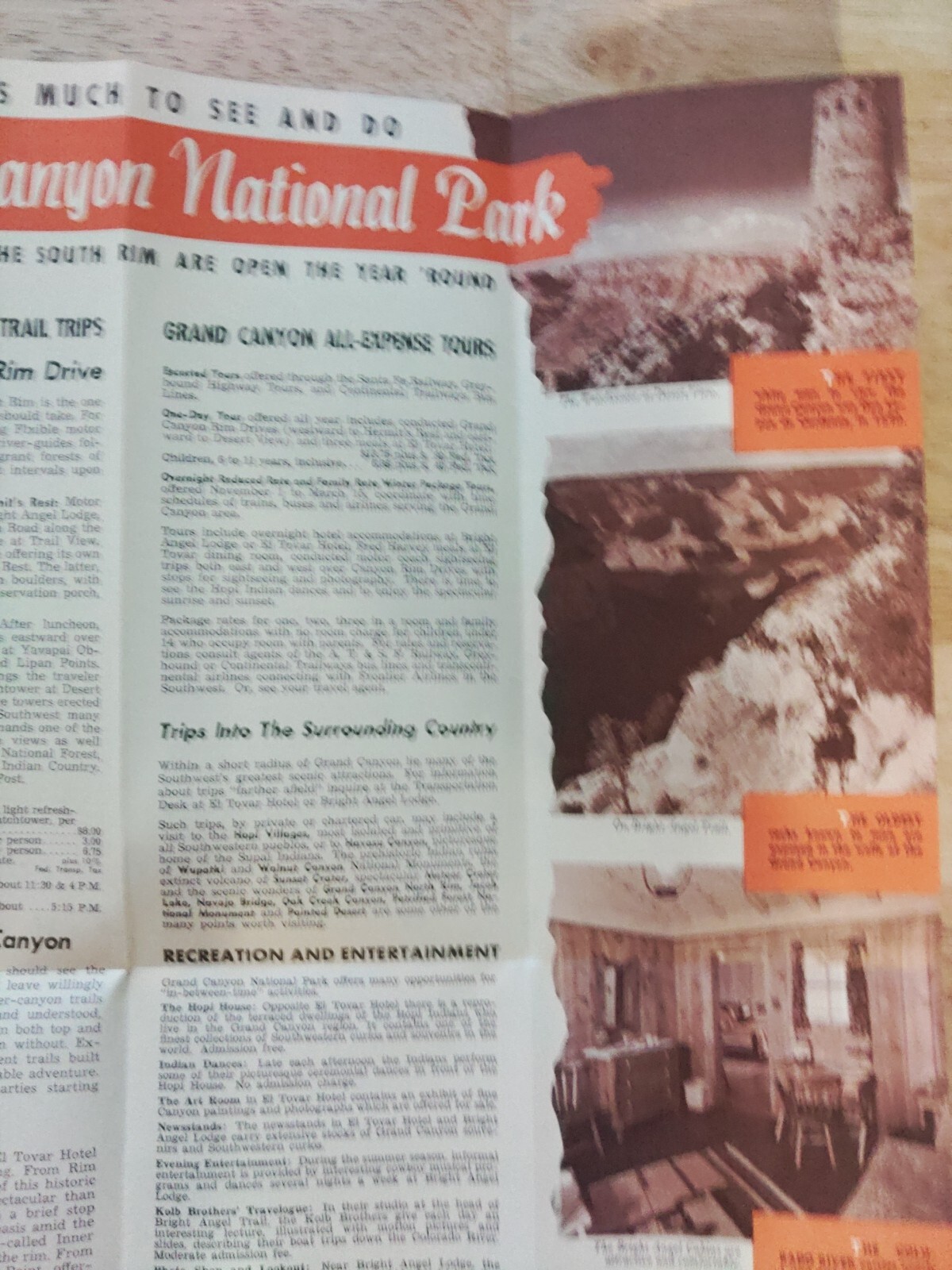 Vintage 1956 Grand Canyon Pamphlet