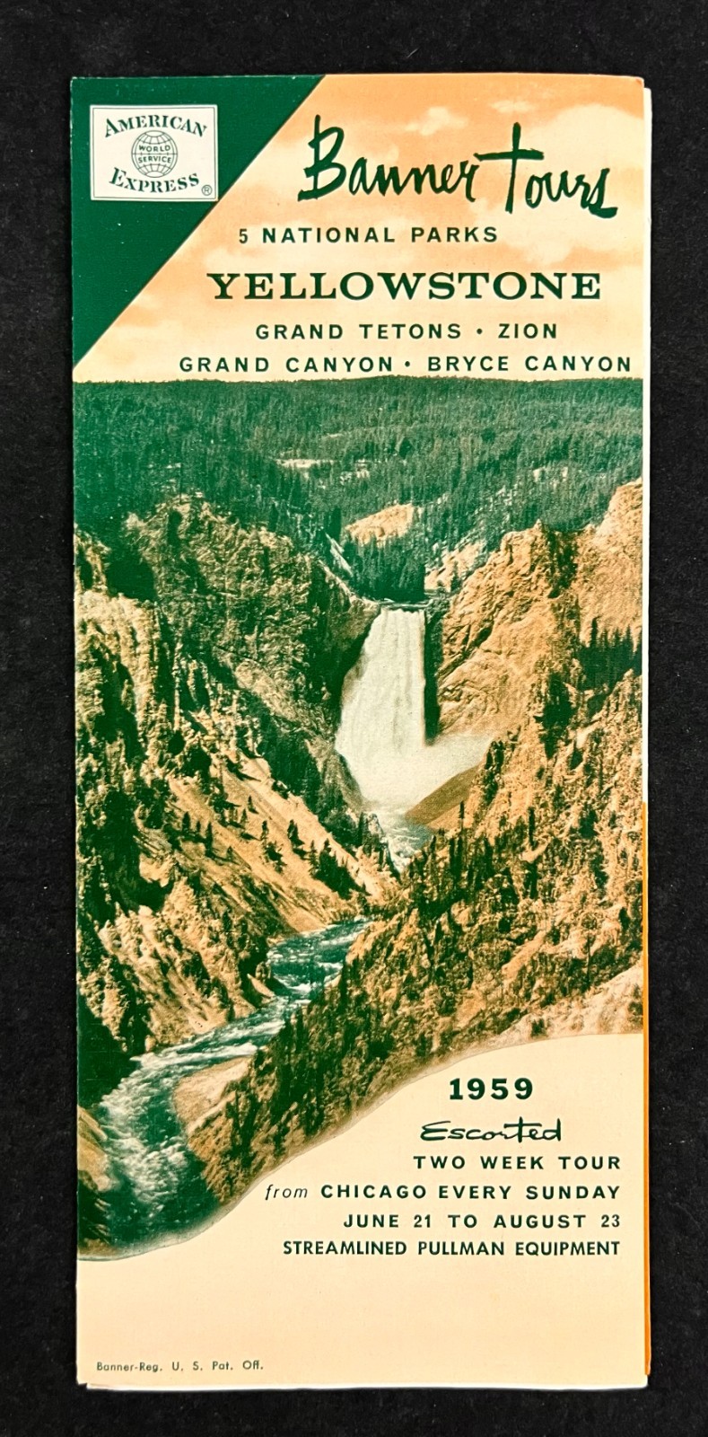 1959 Zion Tetons Bryce Yellowstone Am Ex Banner Tours Vintage Travel Brochure