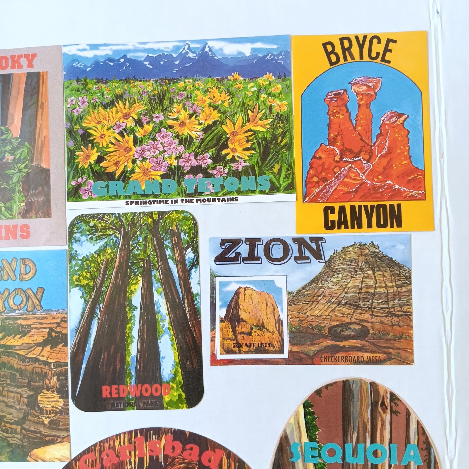 1993 The National Park Traveler Stickers – 18 Original Adhesive Emblems