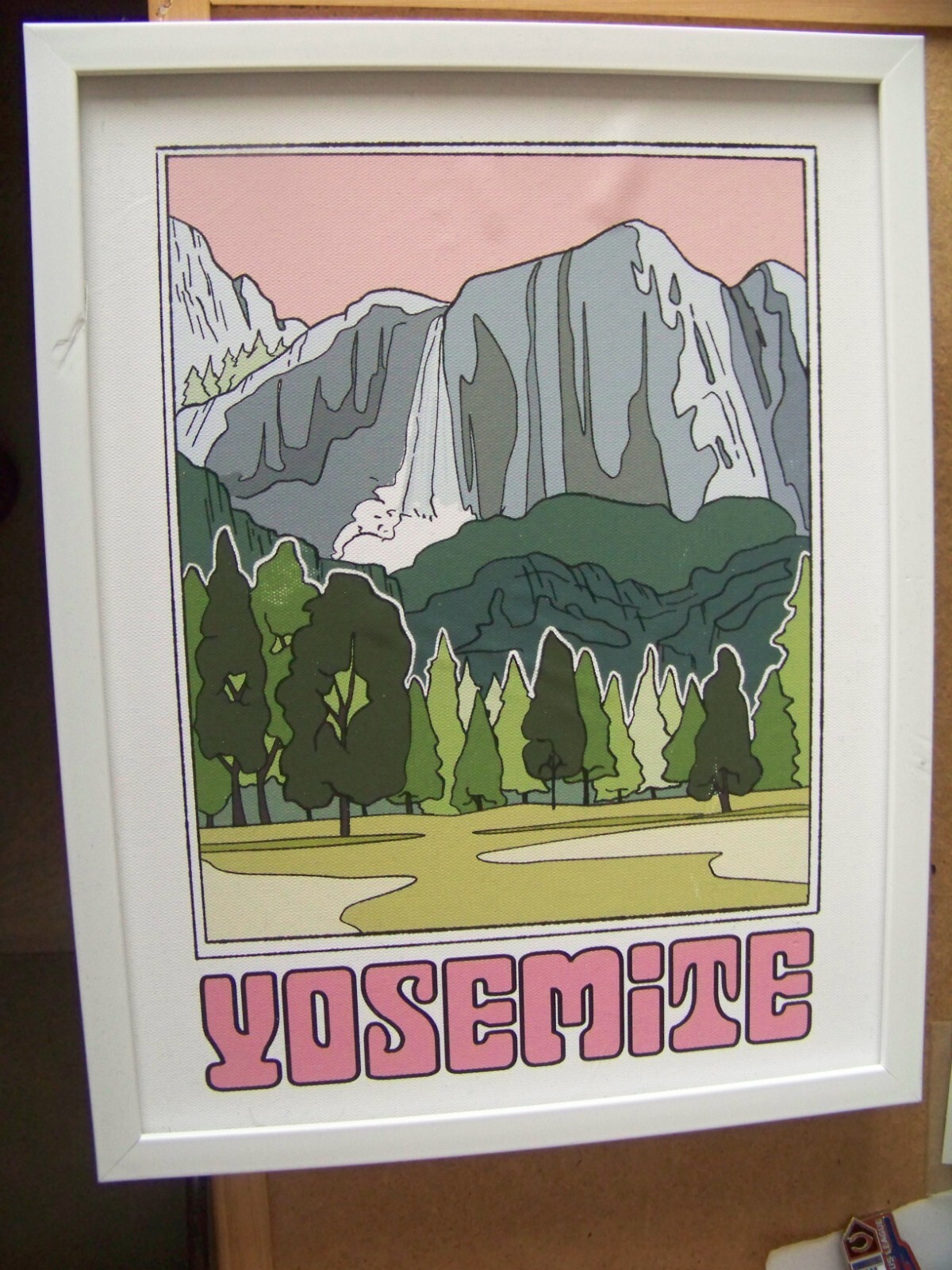Yosemite NP framed picture canvas material printed wood frame hangers 11″ x 14″