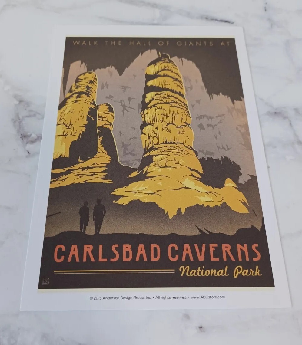 Carlsbad Caverns National Parks 100th Anniversary Illustrated Print Post Card