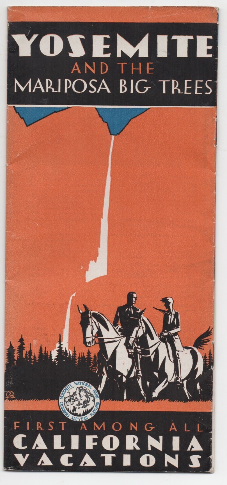 1930 Yosemite National Park Brochure with numerous Photos and Art Deco Cover